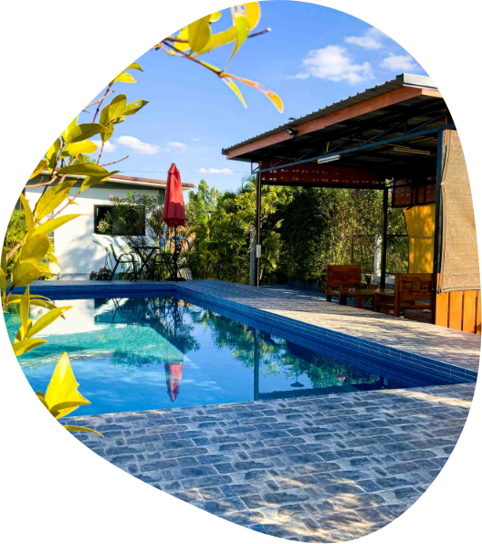 The private and peaceful swimming pool at The Better Life Place Rehab in Thailand.