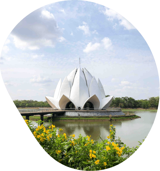 The ornate and impressive lotus temple near The Better Life Place Rehab in Thailand.