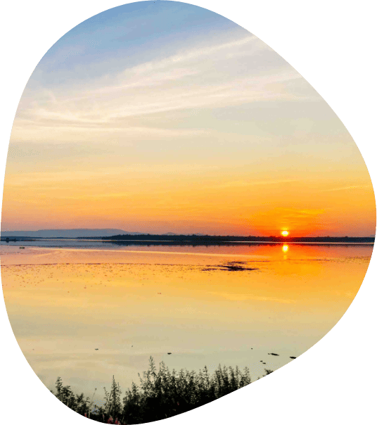 Image of a beautiful sunset at the local lake near The Better Life Place Rehab in Thailand.