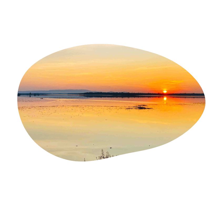 The sunset at the beautiful lake near The Better Life Place Rehab in Thailand.