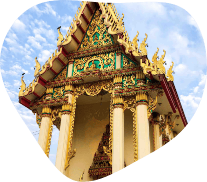 Ornate and relaxing temple near The Better Life Place Rehab in Thailand.