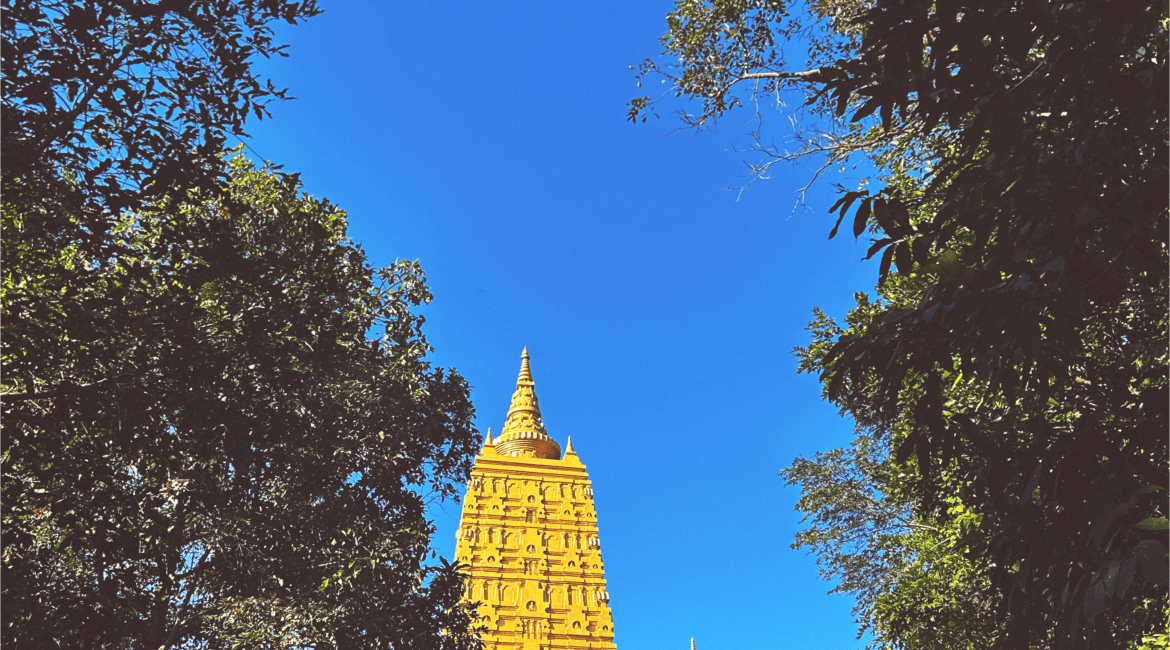 A golden temple at Phu Pha Lek Mountain near The Better Life Place Wellness Retreat in Thailand.
